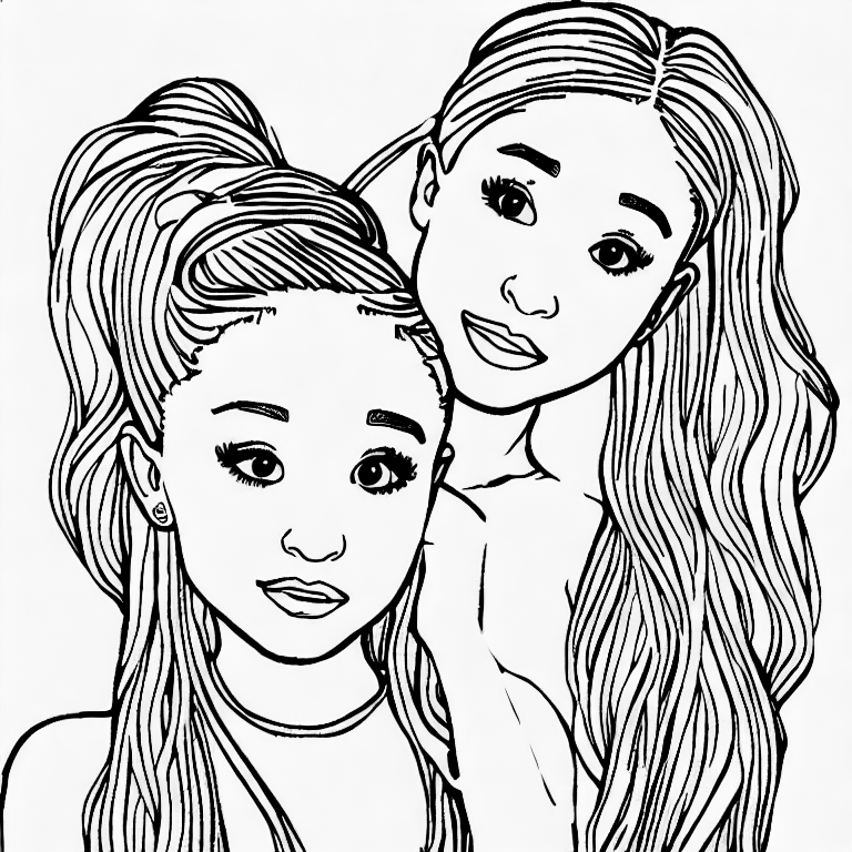 Coloring page of ariana grande