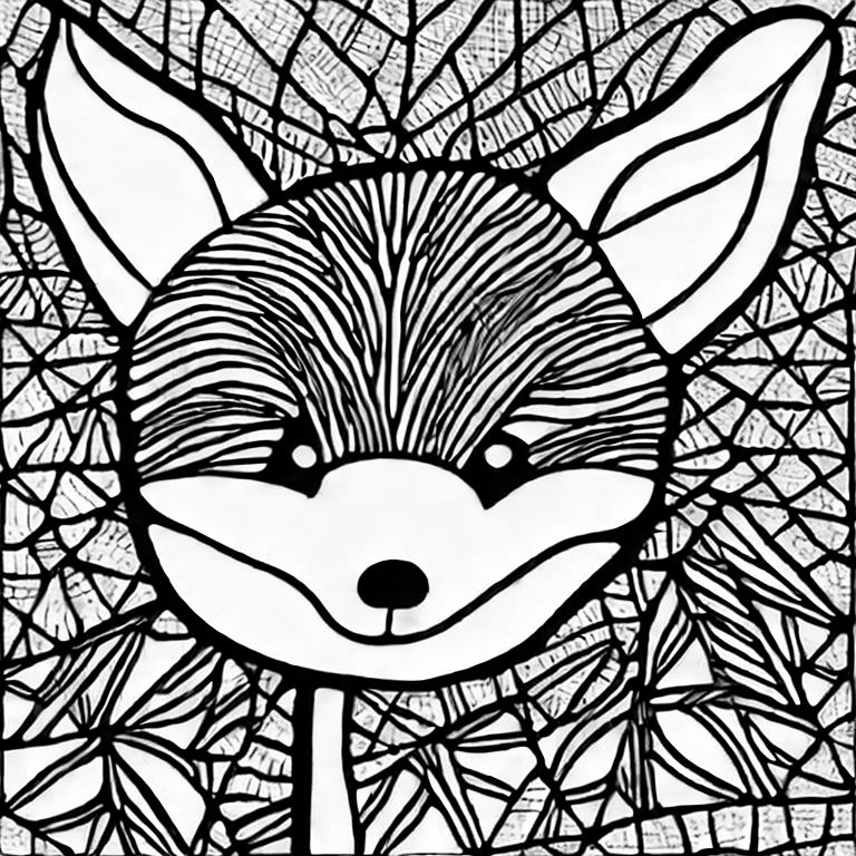 Coloring page of baby fox