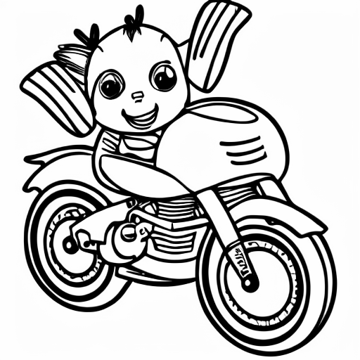 Coloring page of baby motorcycle