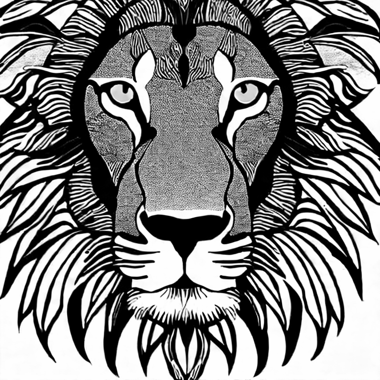 Coloring page of balines x lion