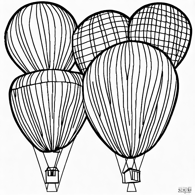Coloring page of balloon