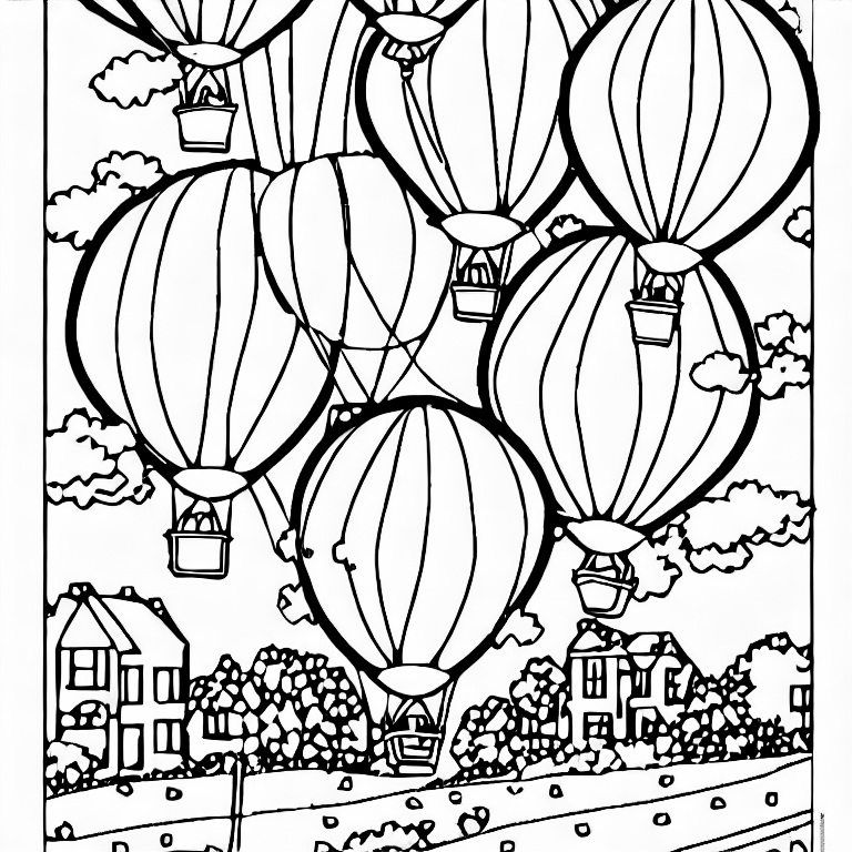 Coloring page of balloon