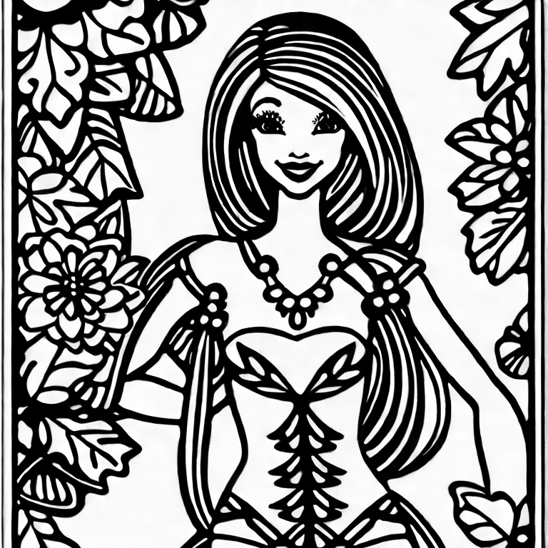 Coloring page of barbie