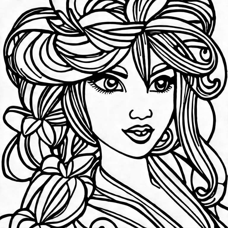 Coloring page of barbie