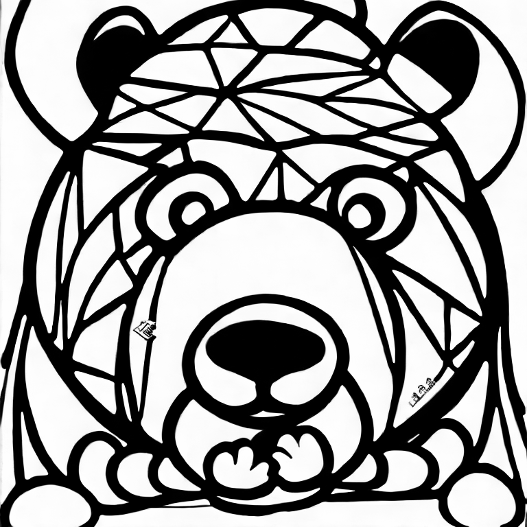 Coloring page of bear simple to color