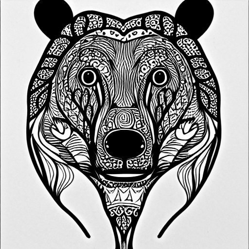Coloring page of bear spirit animal