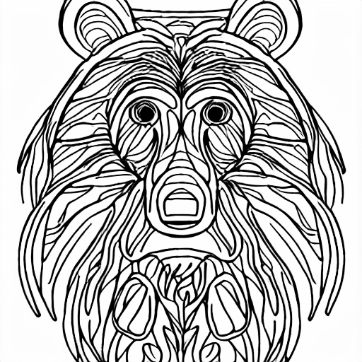 Coloring page of bear spirit animal