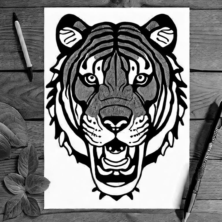 Coloring page of beberapa harimau