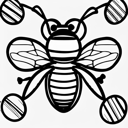 Coloring page of bee with sunglasses