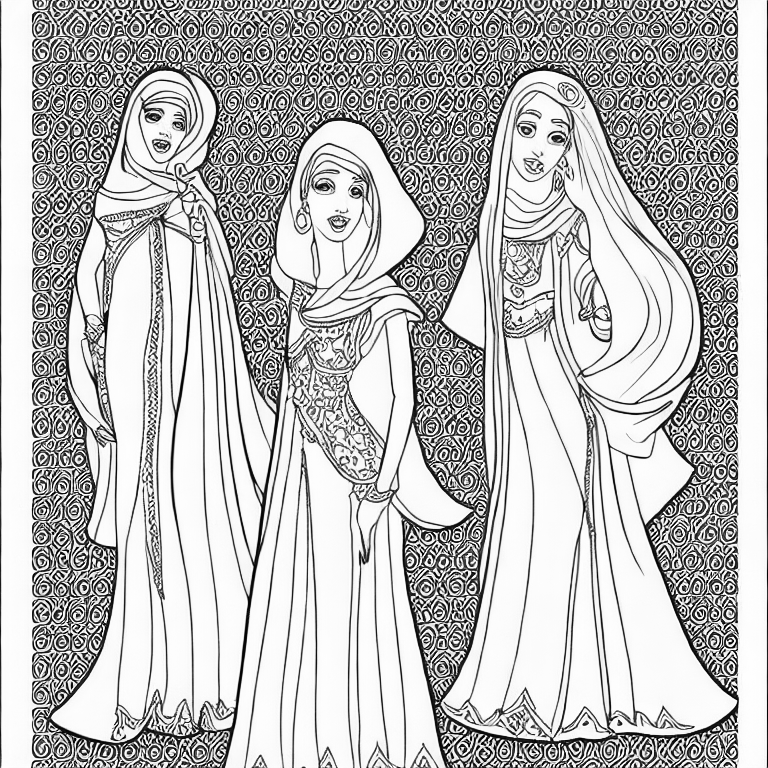 Coloring page of belles marocaines