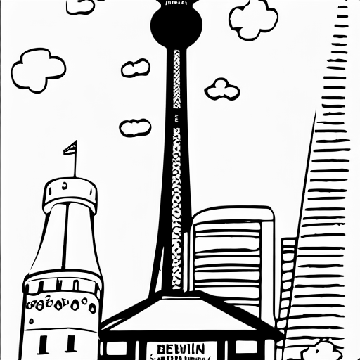 Coloring page of berlin tv tower