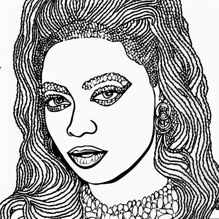 Coloring page of beyonce