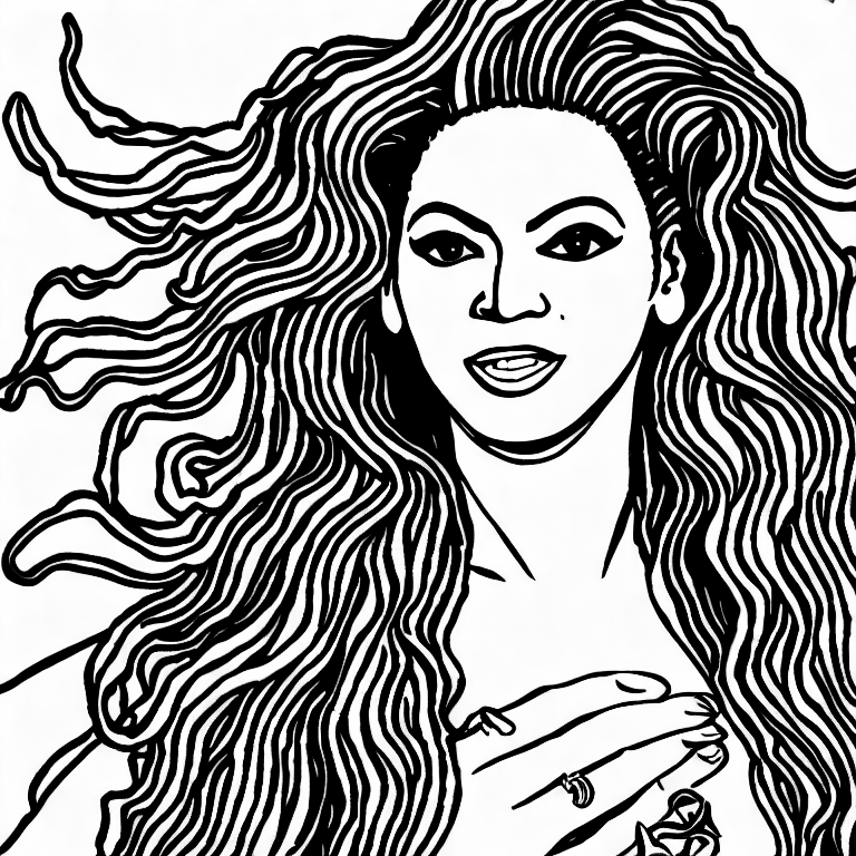 Coloring page of beyonce