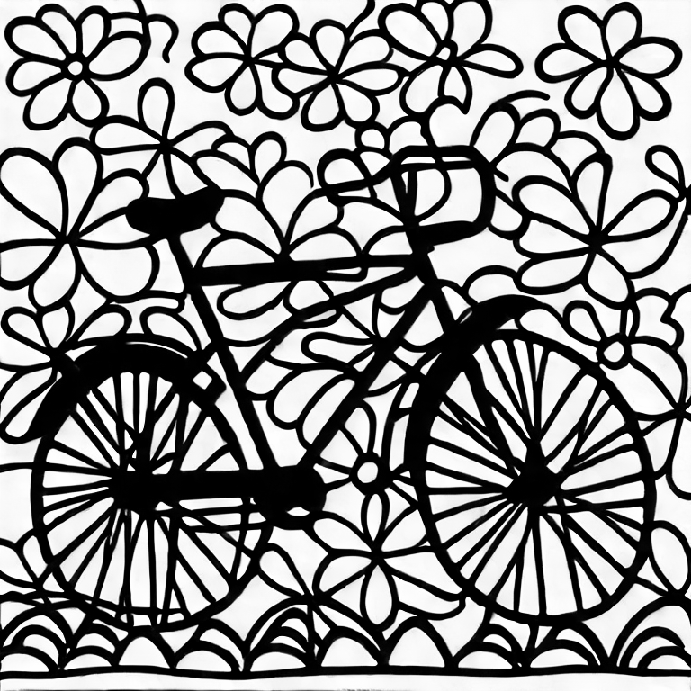 Coloring page of bicycle