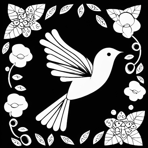 Coloring page of bird