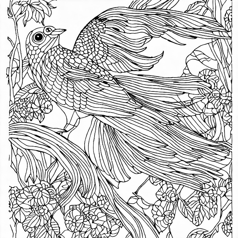 Coloring page of bird