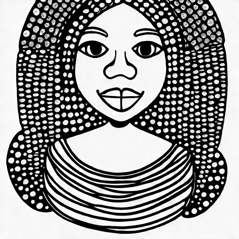 Coloring page of black girl