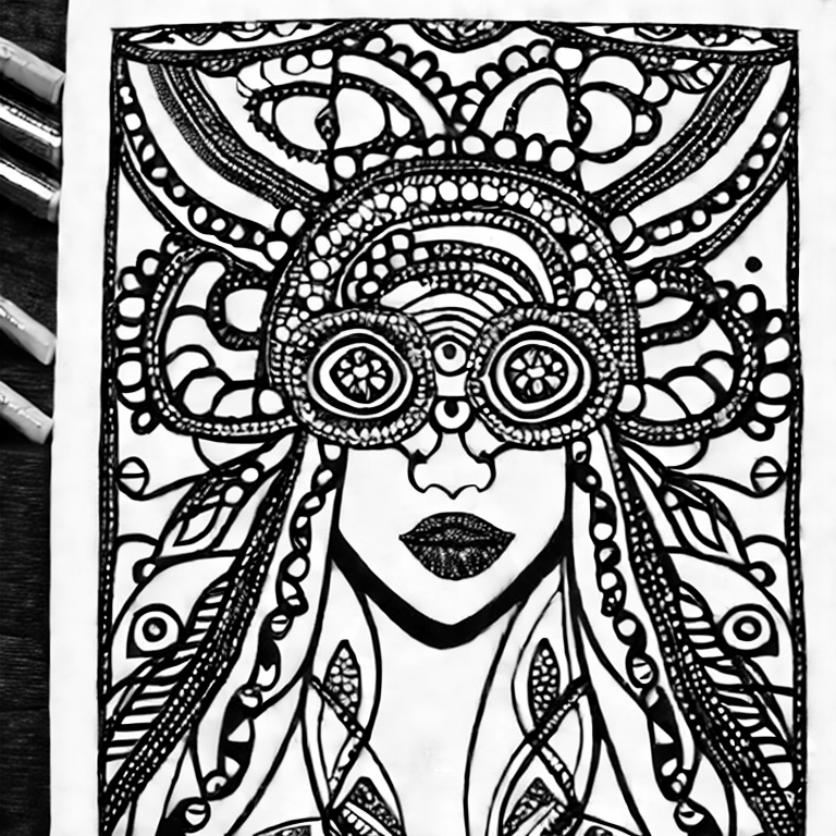 Coloring page of bold women