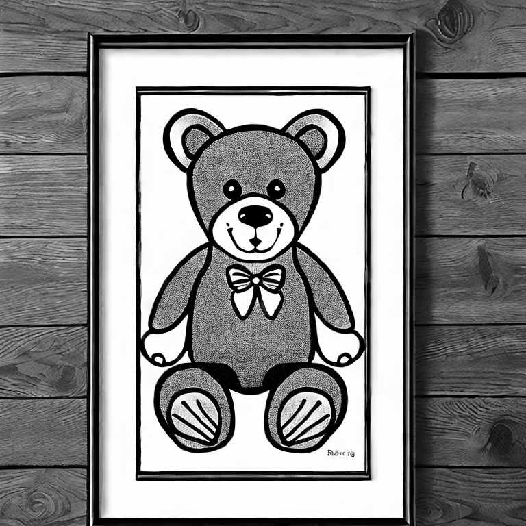 Coloring page of boneka bear