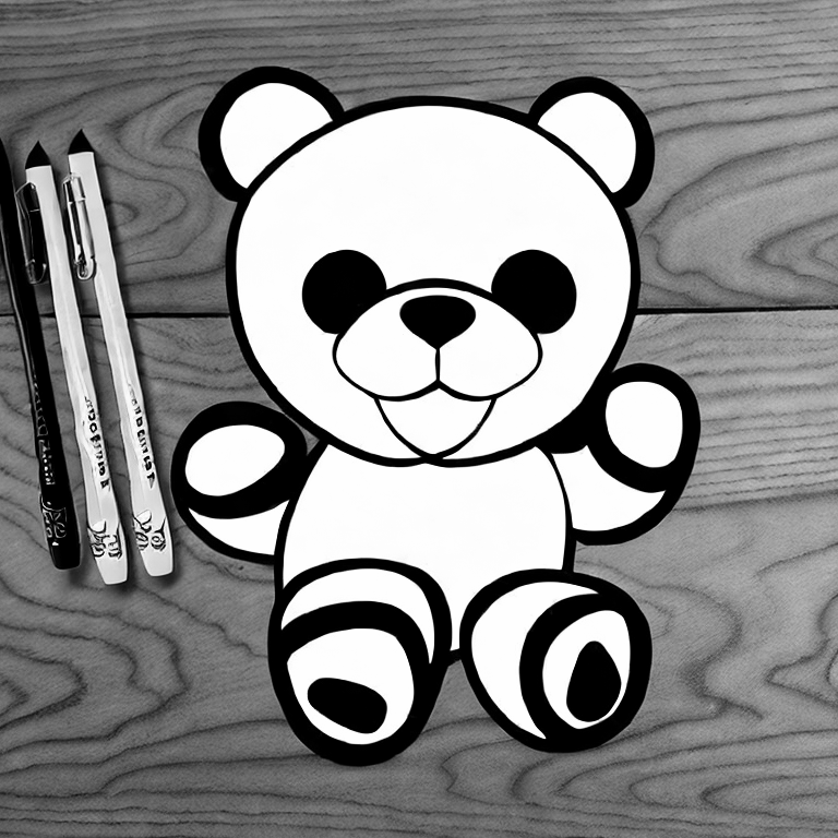 Coloring page of boneka bear caby for cild