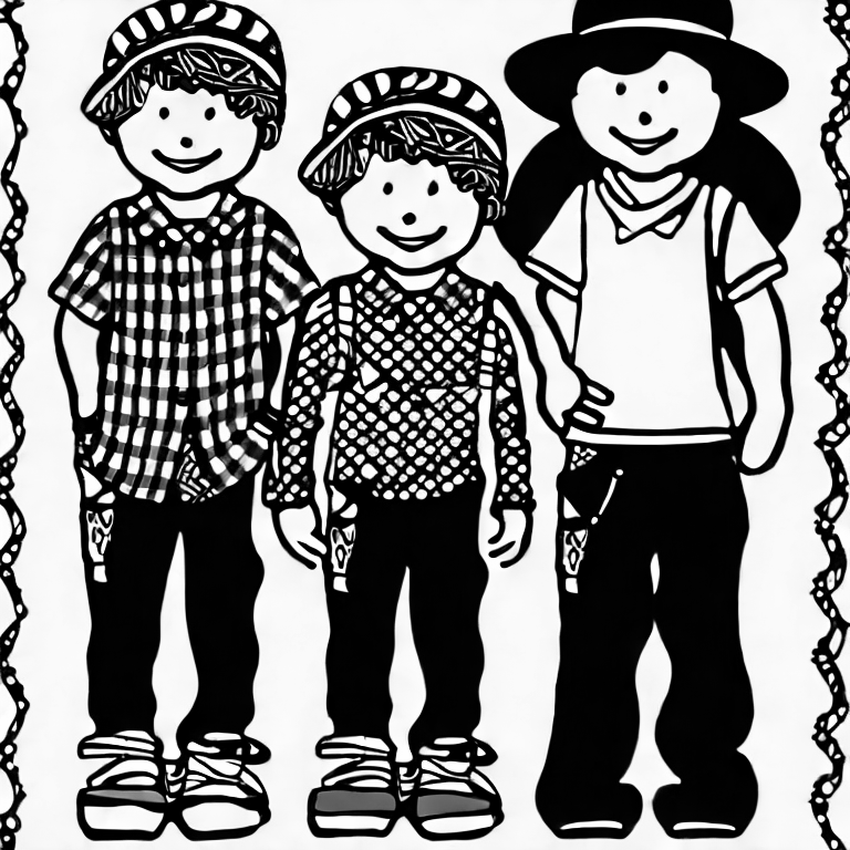 Coloring page of boys