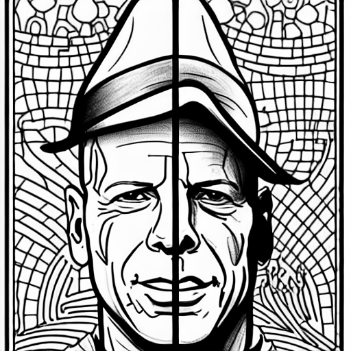 Coloring page of bruce willis