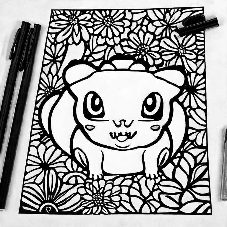 Coloring page of bulbasaur