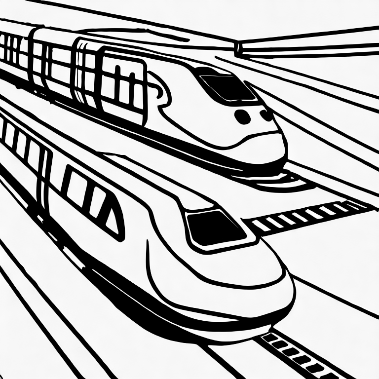 Coloring page of bullet train