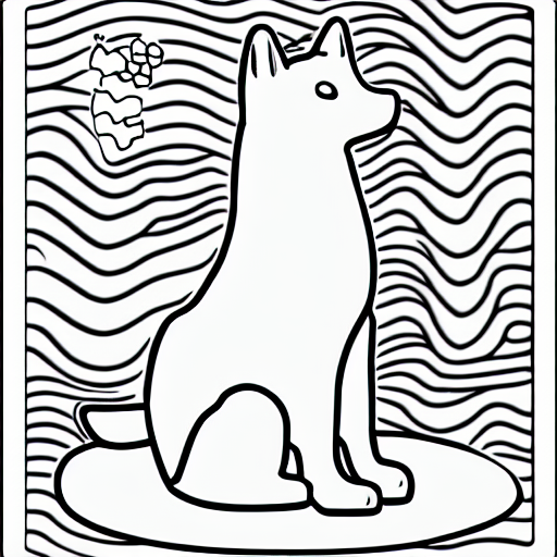 Coloring page of butter doge