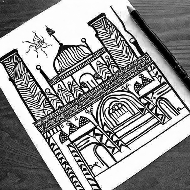 Coloring page of cairo egypt