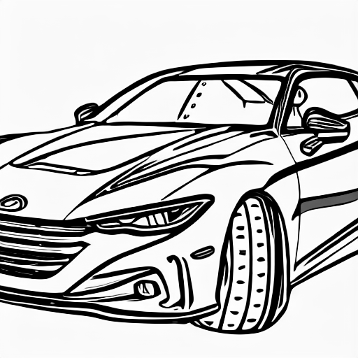 Coloring page of car race