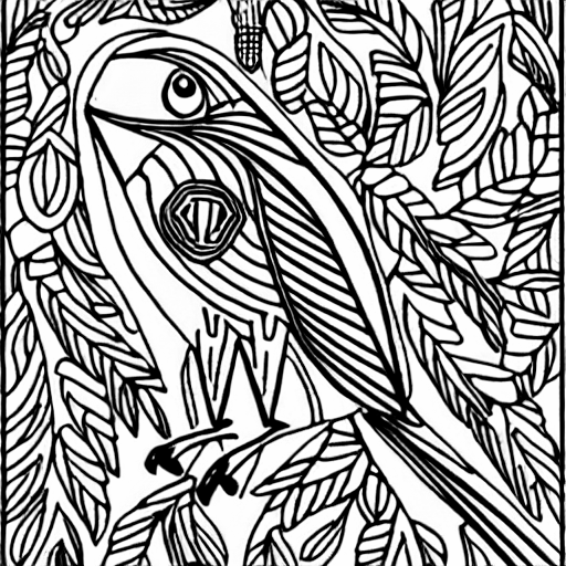 Coloring page of cartacuba bird
