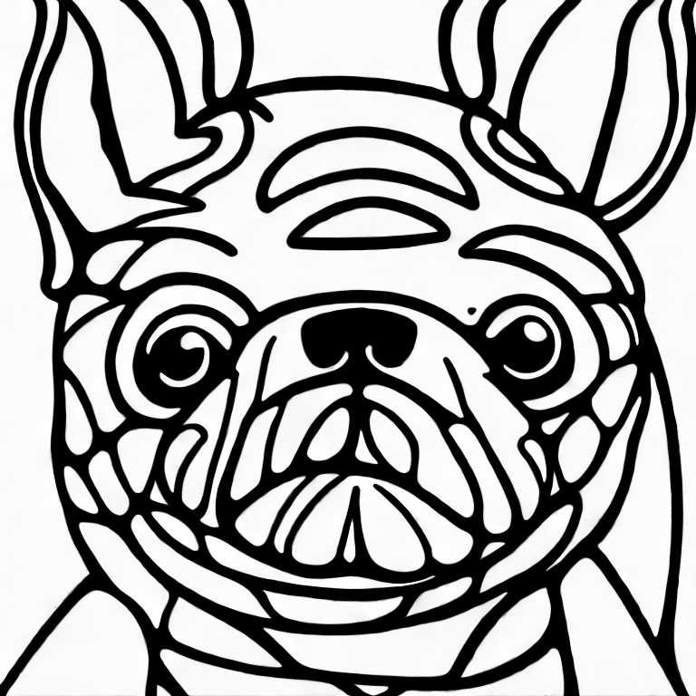 Coloring page of cartoon of a boston terrier on white background for coloring page do not include pugs or french bulldogs
