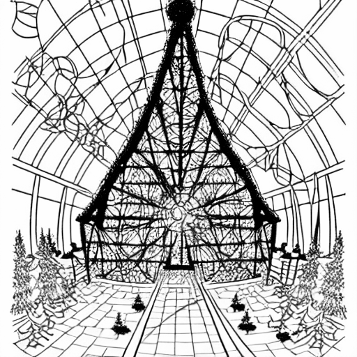 Coloring page of chernobyl at christmas