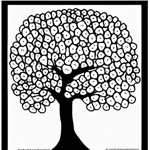 Coloring page of cherry tree