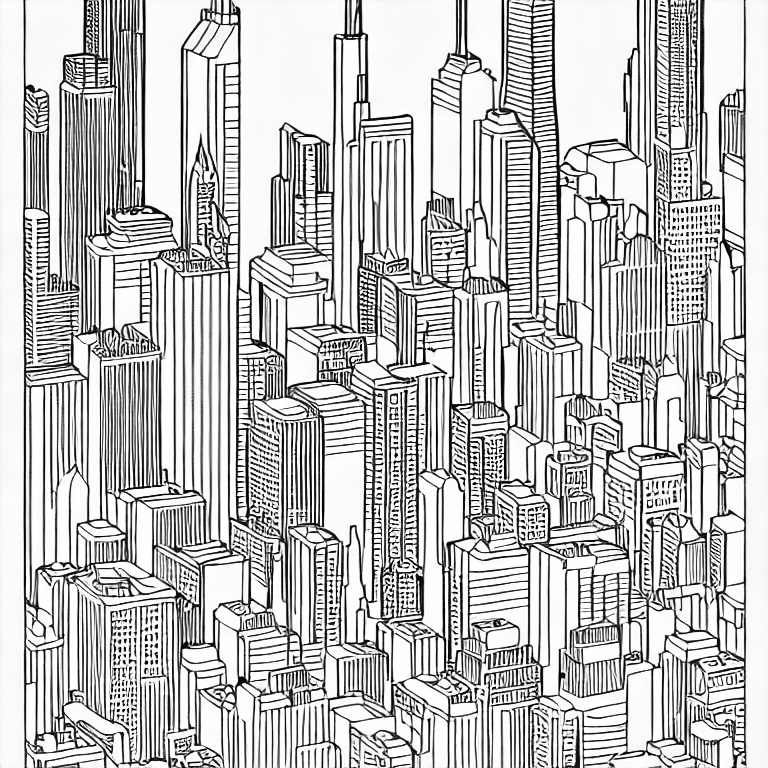 Coloring page of chicago