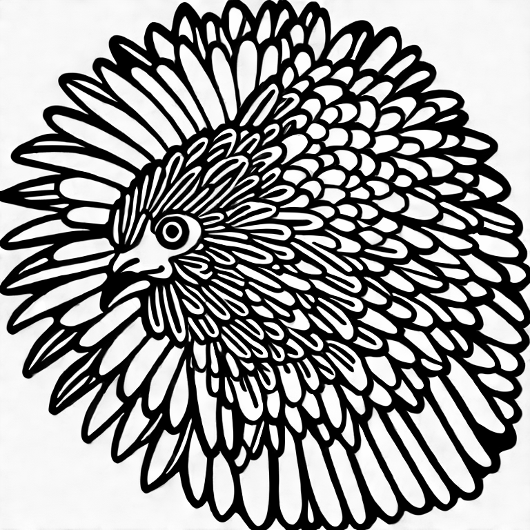 Coloring page of chicken