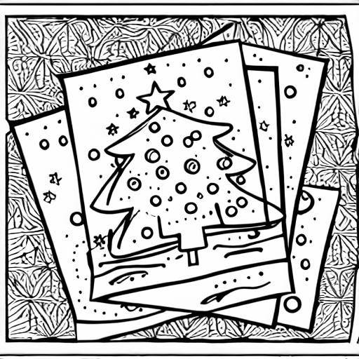 Coloring page of christmas card