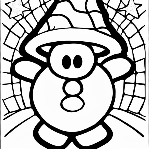 Coloring page of christmas goomba