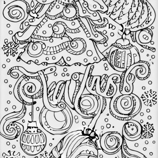 Coloring page of christmas stuff