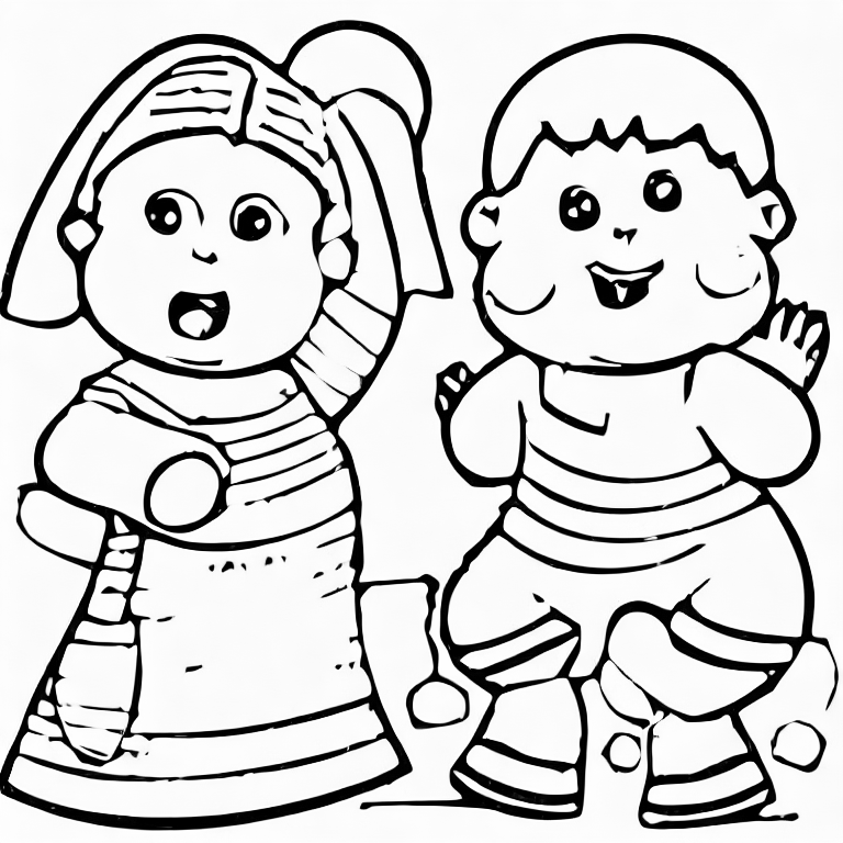 Coloring page of chubby baby