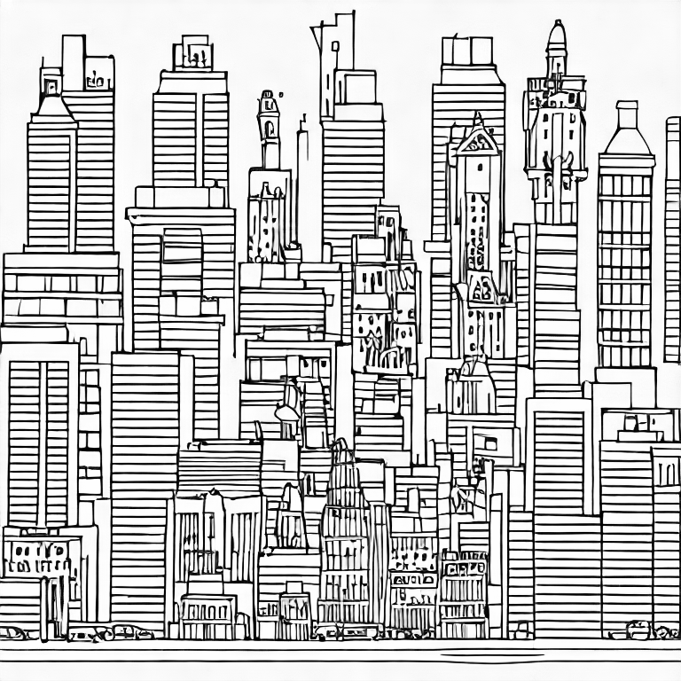Coloring page of city
