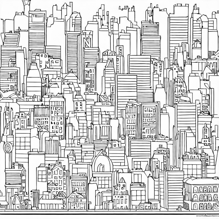 Coloring page of city