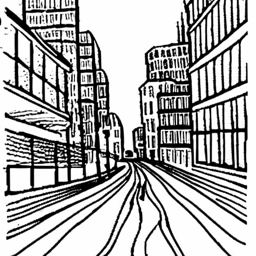 Coloring page of city street