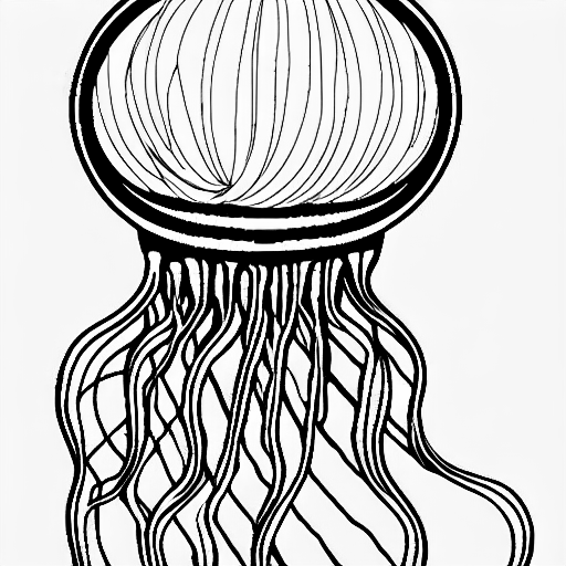 Coloring page of clown jellyfish