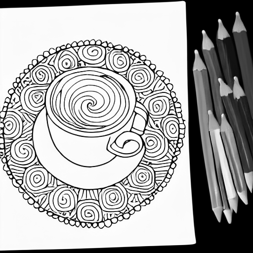 Coloring page of coffee