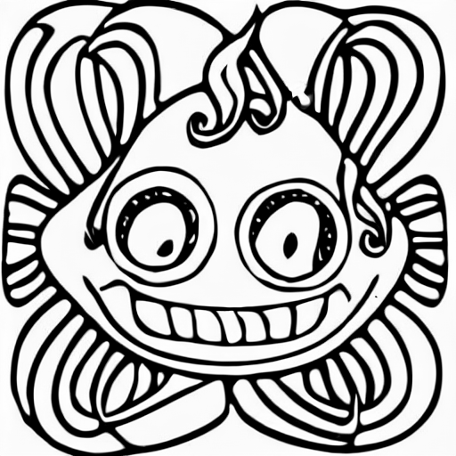 Coloring page of coffee monster