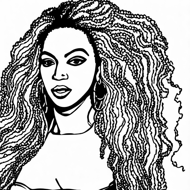 Coloring page of colour beyonce