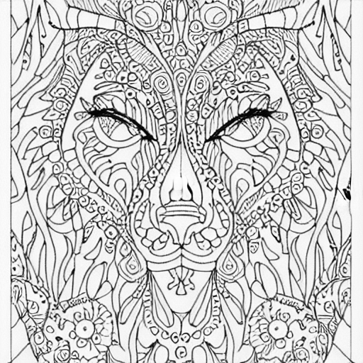 Coloring page of computer embroidery