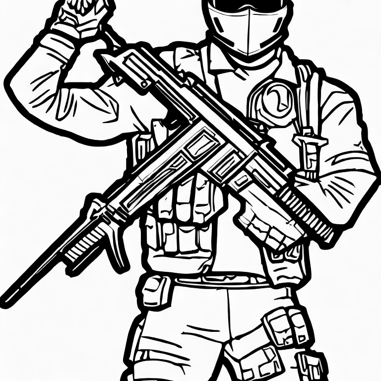 Coloring page of counter strike character